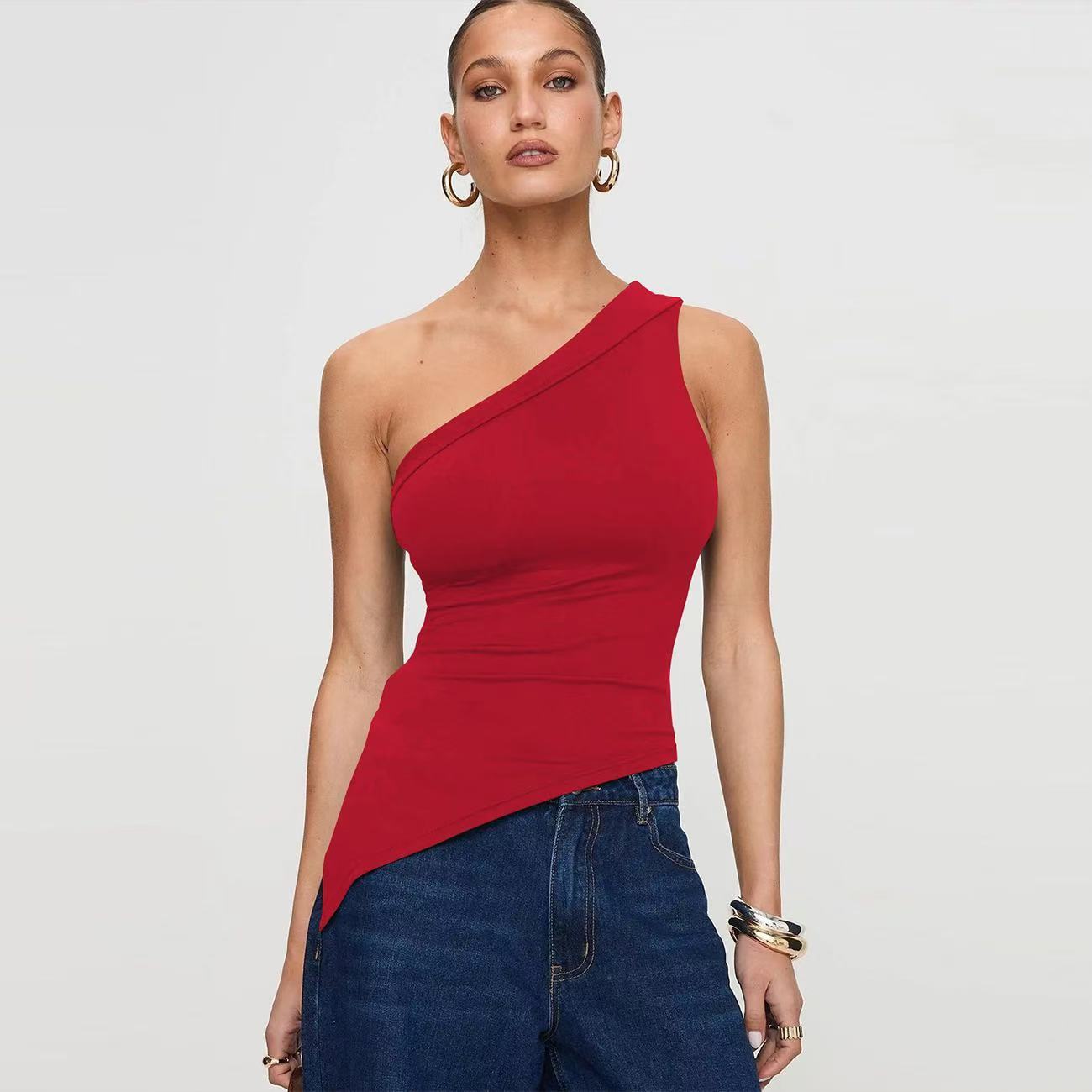 Women's Irregular Slit Design High-grade Top