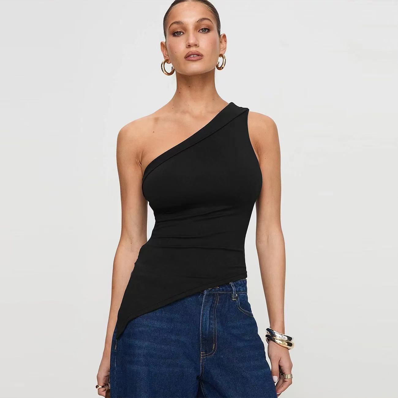Women's Irregular Slit Design High-grade Top