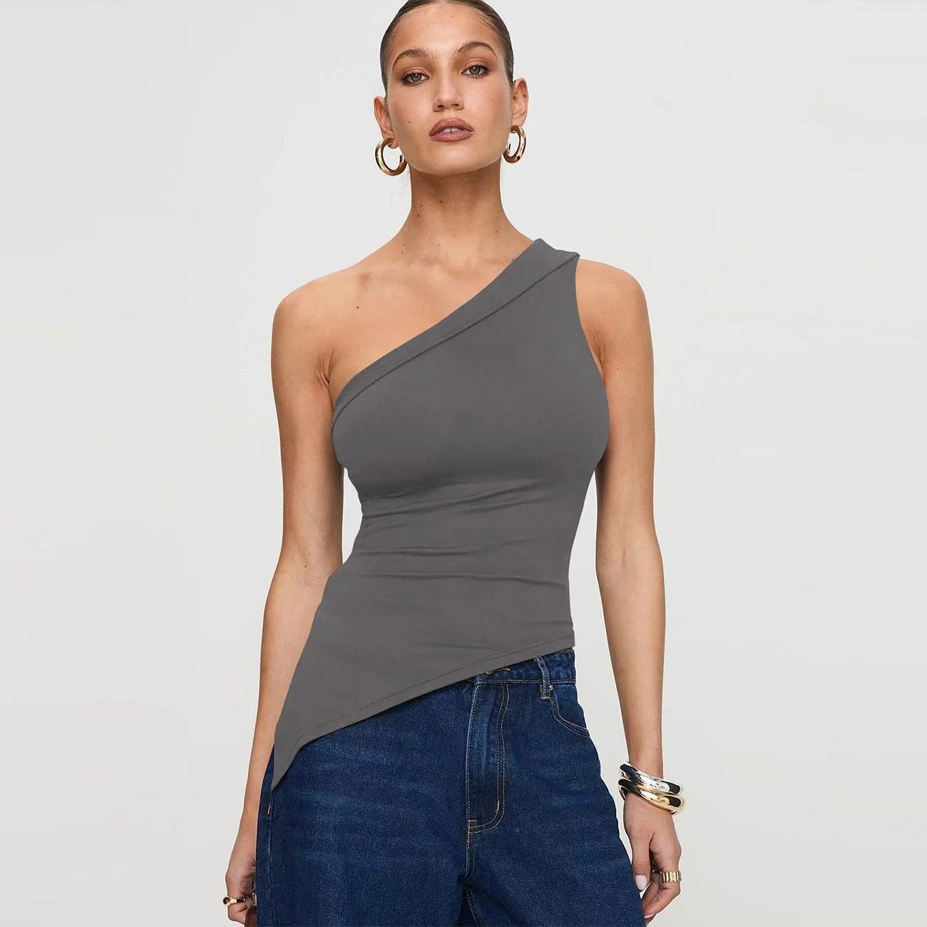 Women's Irregular Slit Design High-grade Top