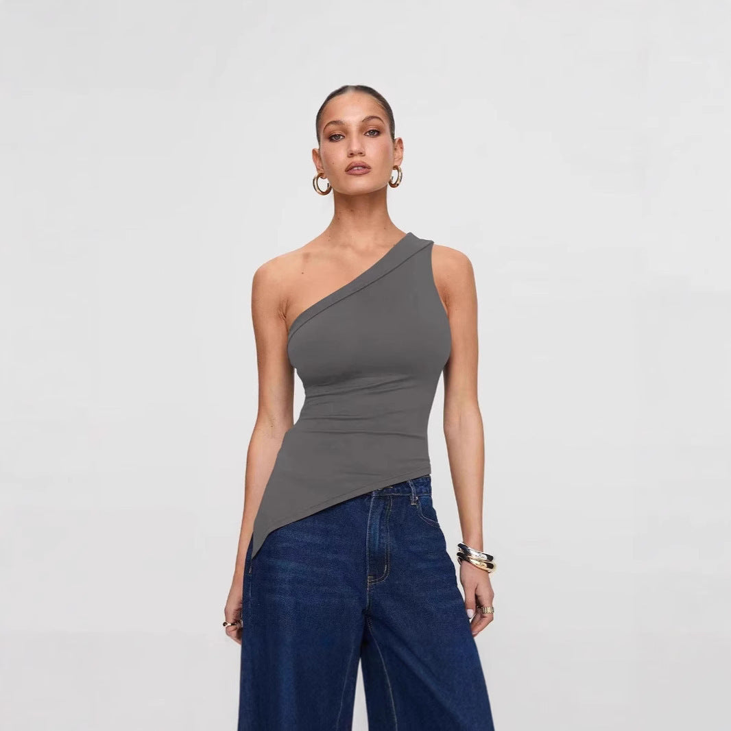 Women's Irregular Slit Design High-grade Top