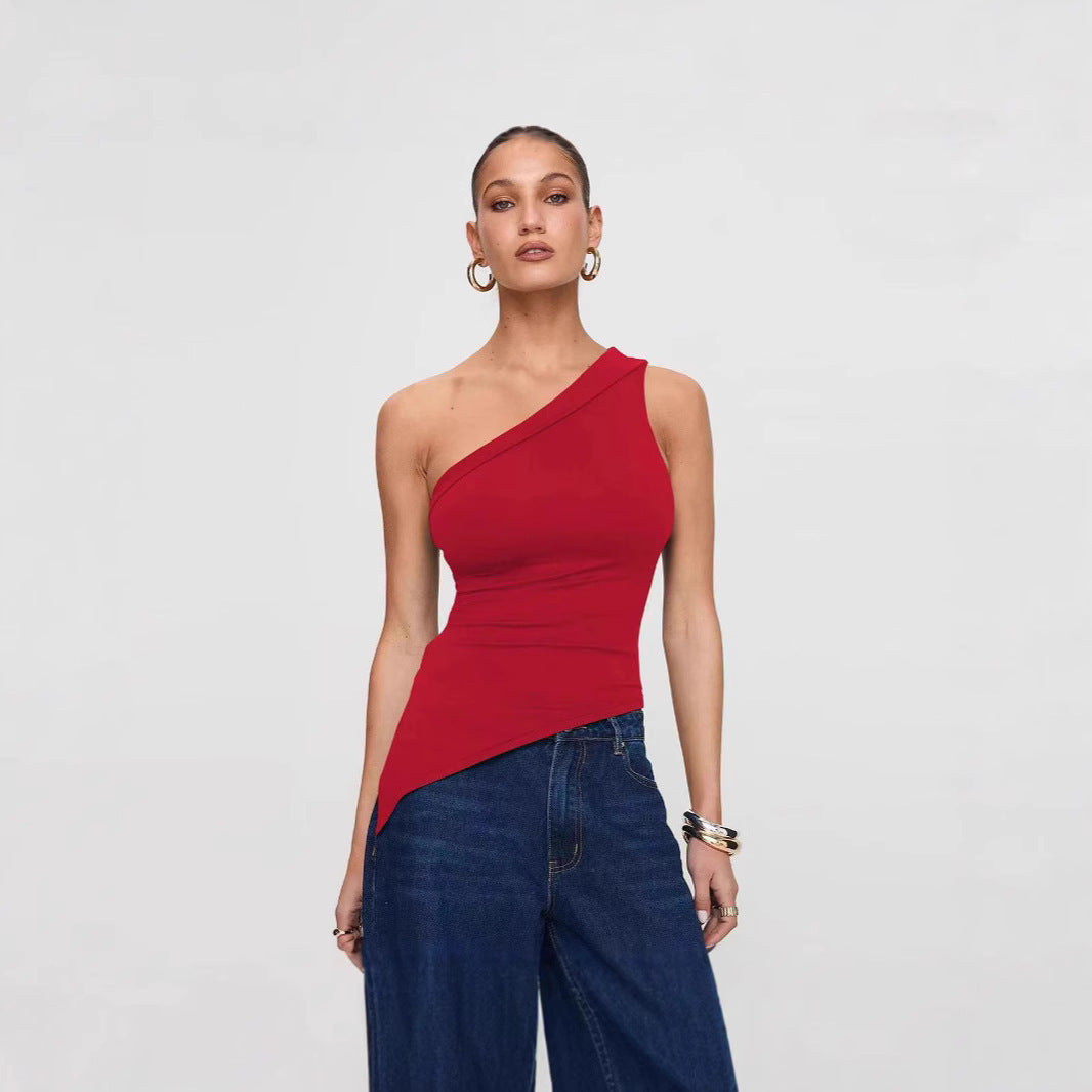 Women's Irregular Slit Design High-grade Top